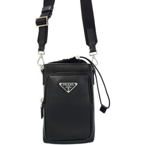 Prada Re Nylon Saffiano Leather Smartphone versatile black accessory